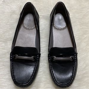 Abella Sofiah Faux Patent Leather Accent Slip On Loafers